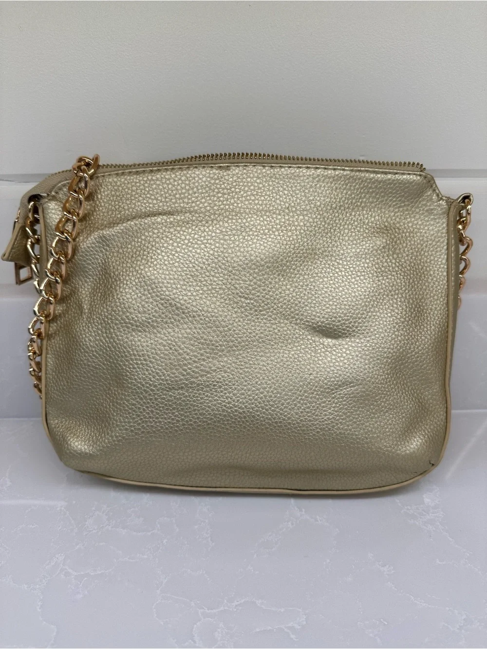 Authentic bebe Metallic Gold Crossbody Bag